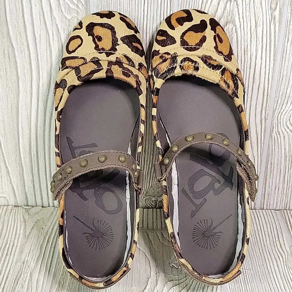 OTBT Gamine Cheetah Print Mary Jane Flats Womens Size 6.5 NEW